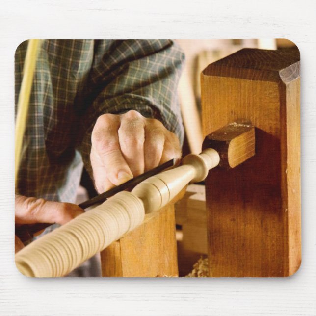 Woodworker - Shaping a spindle Mouse Pad (Front)