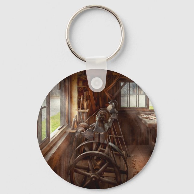 Woodworker - The art of lathing Key Ring (Front)
