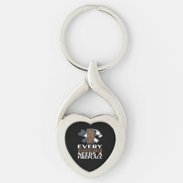 Woodworker Woodworking Gift Key Ring (Front)