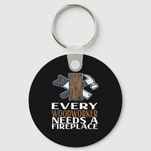 Woodworker Woodworking Gift Key Ring