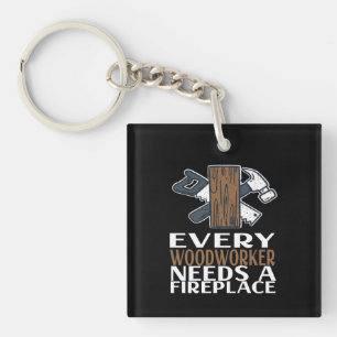 Woodworker Woodworking Gift Key Ring