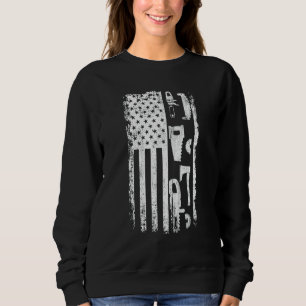 Woodworking American Flag Carpenter Patriotic Wood Sweatshirt
