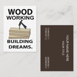 Woodworking Carpenter Construction  Business Card