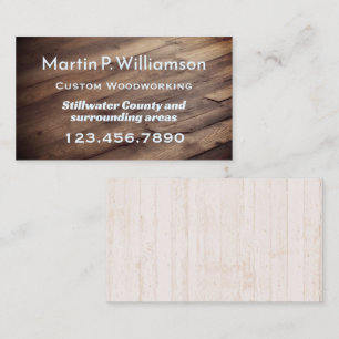 Woodworking Carpentry Wood Grain Business Card