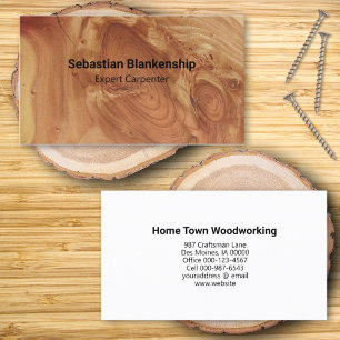Woodworking Craftsman Finish Wood Texture  Business Card