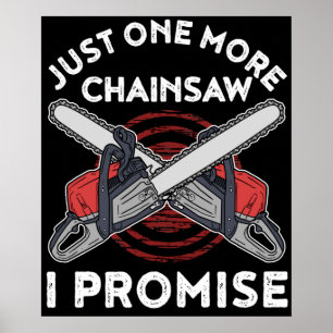 Woodworking Gift Men Lumberjack Arborist Chainsaw Poster
