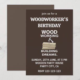 Woodworking Hammer Woodworker Birthday Woodworking Invitation