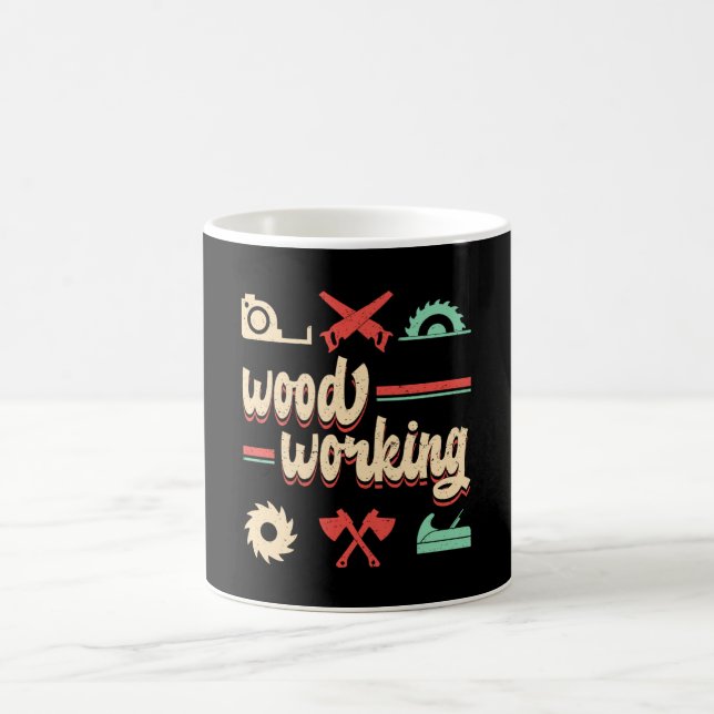 Woodworking Retro Carpenter Woodworker Gift Idea Coffee Mug (Center)