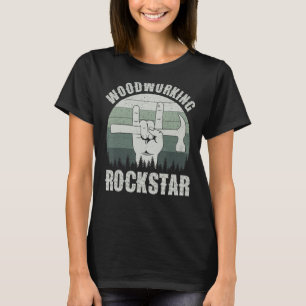 Woodworking rockstar, funny carpenter dad, retro c T-Shirt