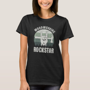 Woodworking rockstar, funny carpenter dad, retro c T-Shirt
