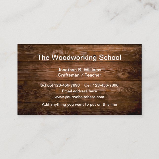 Woodworking School Business Card (Front)