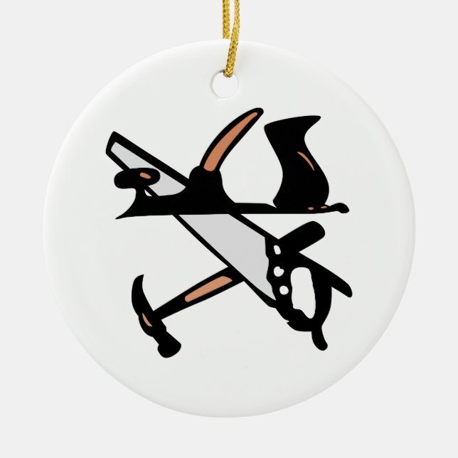 Woodworking Tools Ceramic Ornament (Front)