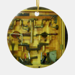 Woodworking Tools Ceramic Tree Decoration