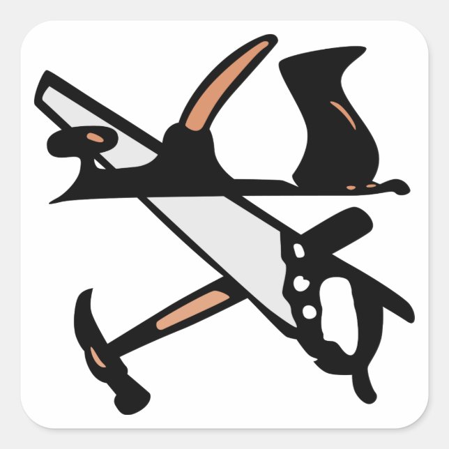 Woodworking Tools Square Sticker (Front)