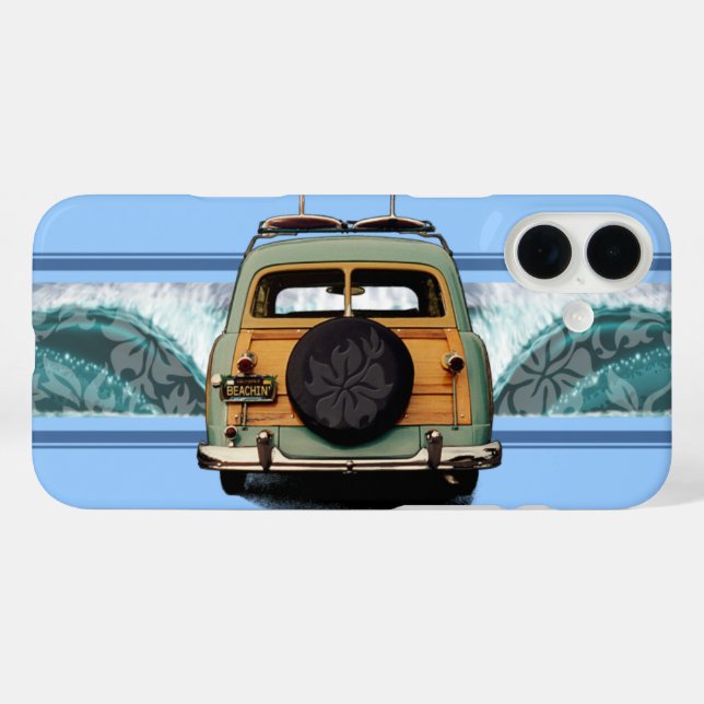 Woody Wave Hawaiian Surf Illustration Case-Mate iP Case-Mate iPhone Case (Back (Horizontal))