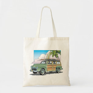 Woody with Surf Board Beach Bag