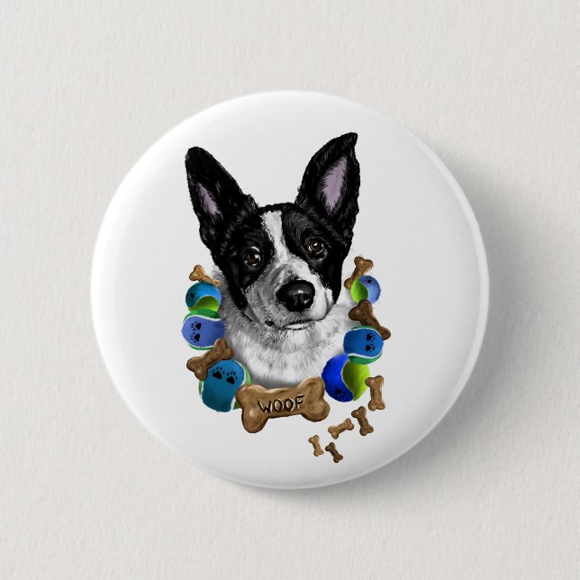 Woof! 6 Cm Round Badge (Front)