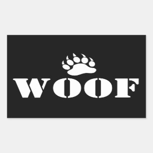 woof Bear Paw Rectangular Sticker