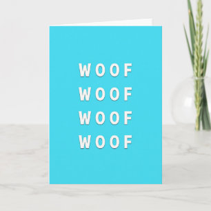 Woof Blue Pattern Fun Pet Card