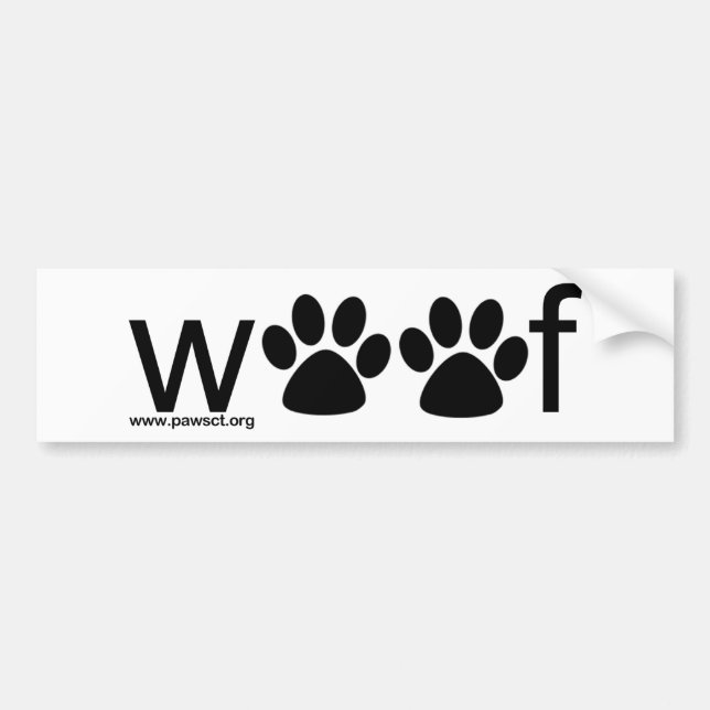 Woof Bumper Sticker (Front)