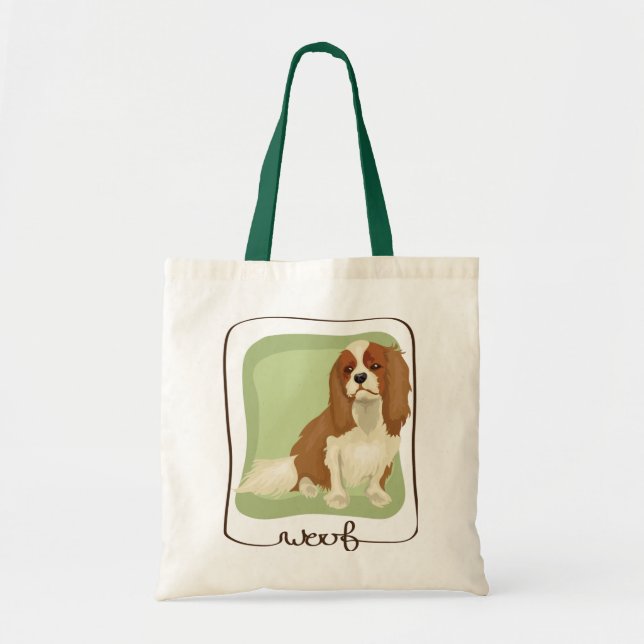 Woof Cavalier King Charles Spaniel Tote (Front)