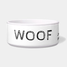 Woof Cute Rustic Text Personalised Pet