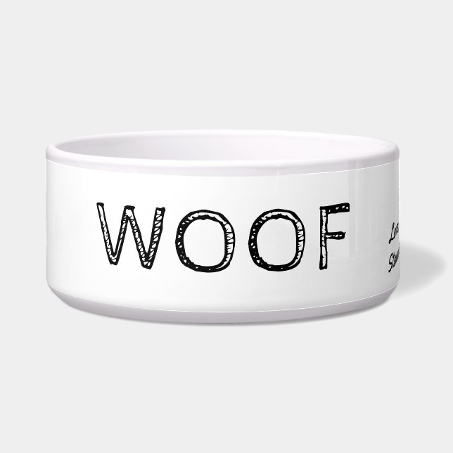Woof Cute Rustic Text Personalised Pet (Front)