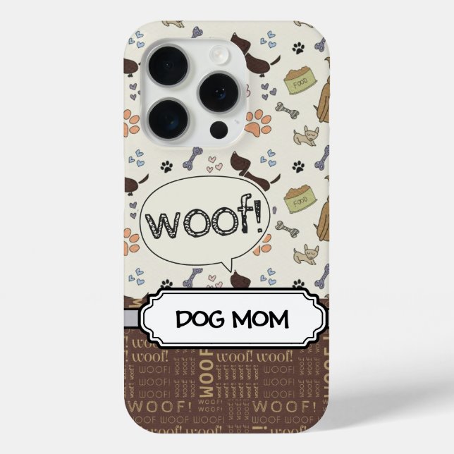 WOOF! Dog Lover - Puppies pattern personalised Case-Mate iPhone Case (Back)