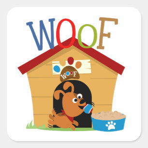 Woof Dog Square Sticker