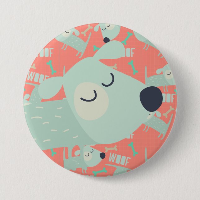Woof Dogs and Bones 7.5 Cm Round Badge (Front)