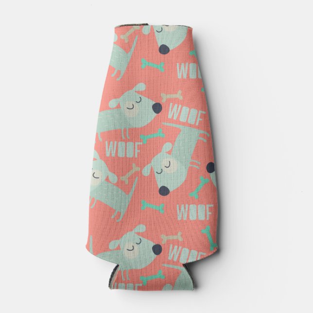 Woof Dogs and Bones Bottle Cooler (Front)