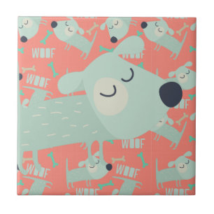 Woof Dogs and Bones Ceramic Tile