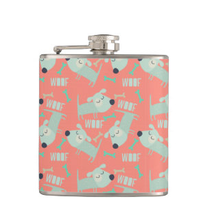 Woof Dogs and Bones Hip Flask