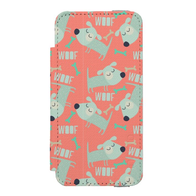 Woof Dogs and Bones Incipio iPhone Wallet Case (Folio Front)