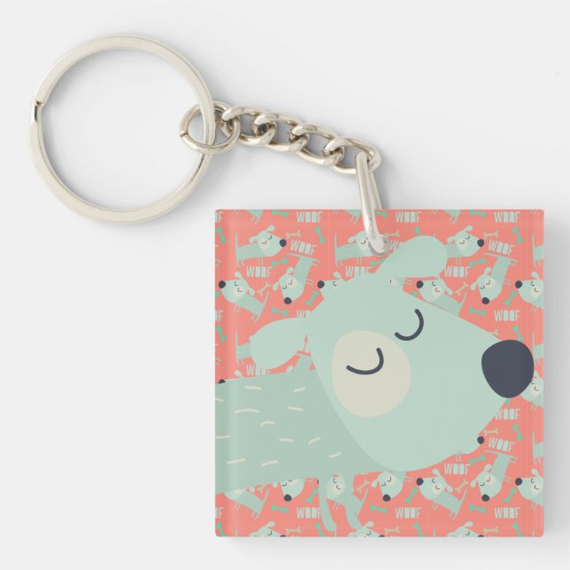 Woof Dogs and Bones Key Ring (Front)