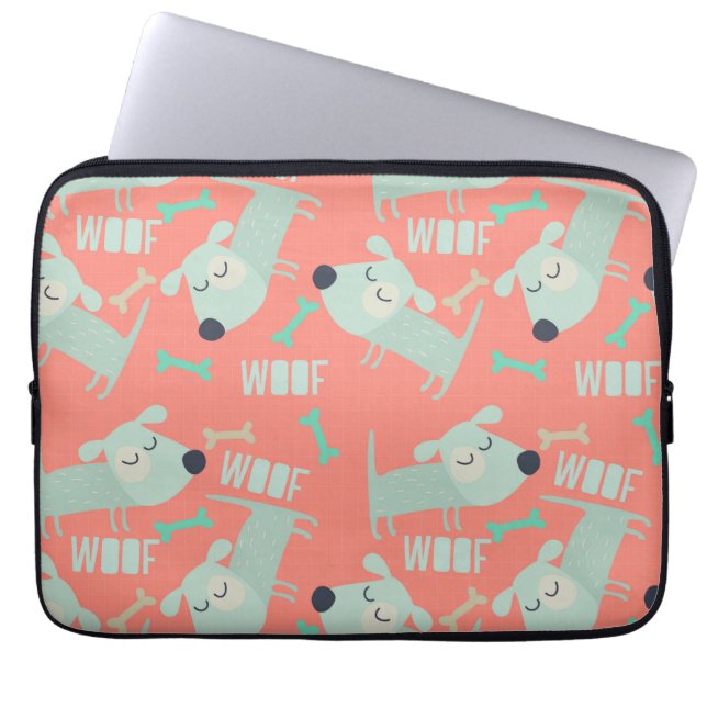 Woof Dogs and Bones Laptop Sleeve (Front)