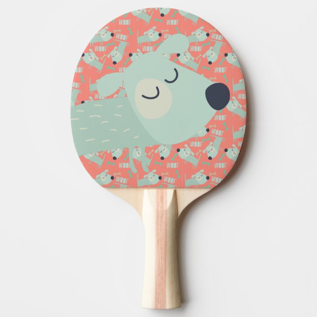 Woof Dogs and Bones Ping Pong Paddle (Front)