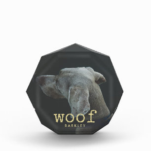 Woof Gold Typewriter Text with your Dog's Photo Block