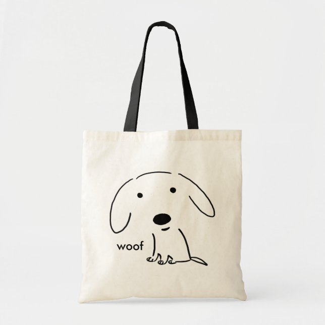 Woof Puppy Dog | Cute Pet Art Tote Bag (Front)