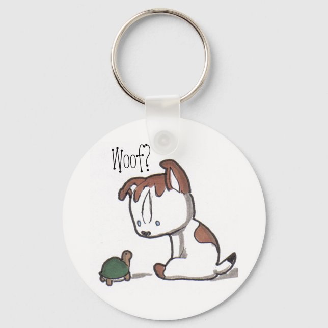 Woof? Puppy Keychain! Key Ring (Front)