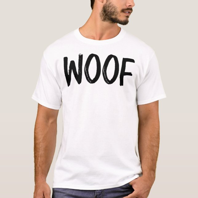 Woof Sticker T-Shirt (Front)