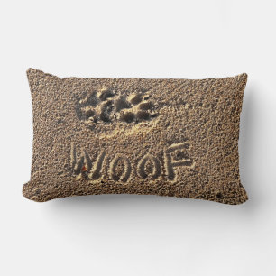"Woof" Throw Pillow