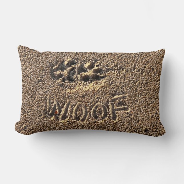 "Woof" Throw Pillow (Front)
