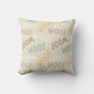 Woof Typography Pattern Cushion