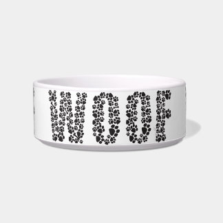 "WOOF WOOF WOOF" means feed me! Medium ceramic Bowl