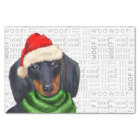 Woof Word Art and Christmas Dachshund Dog