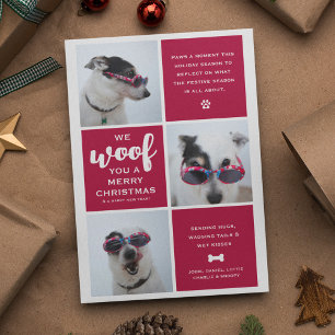 Woof you a Merry Christmas Photo Collage  Holiday Card