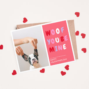 Woof You Be Mine   Valentines Dog  Postcard