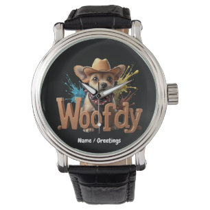 Woofdy Funny Western Cowboy Dog in Texas Watch