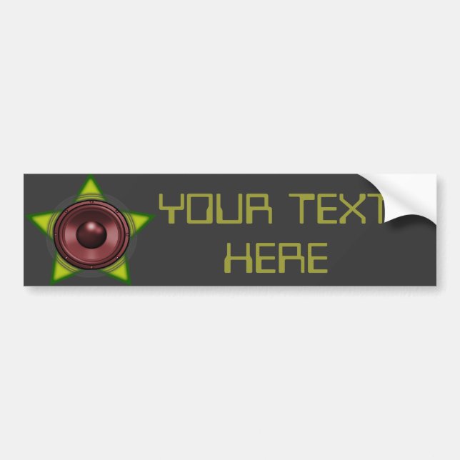 Woofer Rasta star Dub Reggae Dubstep Bumper Sticker (Front)